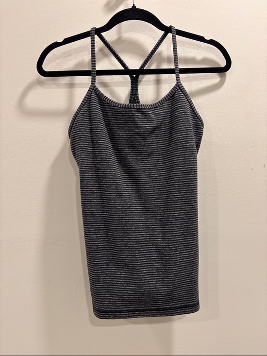 lululemon athletica Tops - Lululemon Gray and Black Striped Cami Tank Top